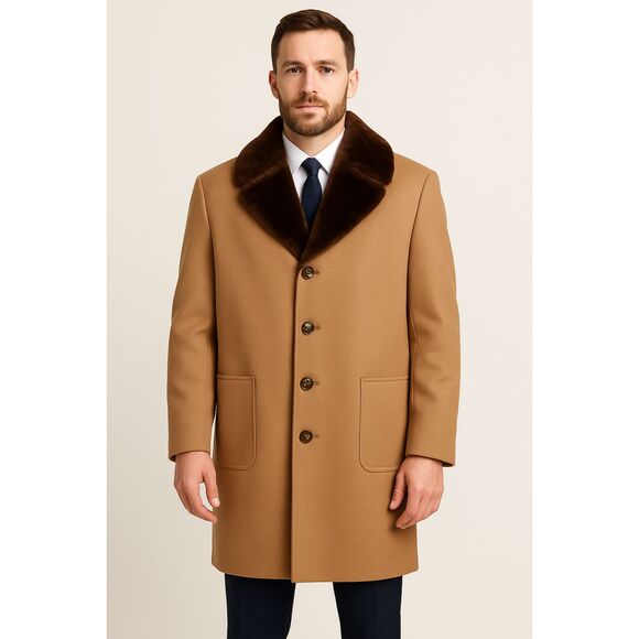 London Fog Other - London Fog | Single-Breasted Camel Wool-Blend Top Coat Size 38R | GUC